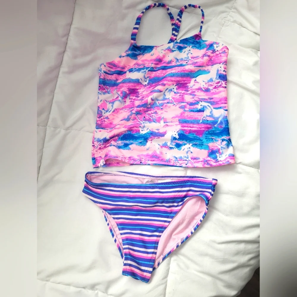 Unicorn Two Piece Swim Suit Bathing Beach Pool Summer‎